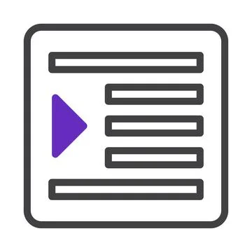 Interface display showcasing video content presentation, information layout Illustrazione stock