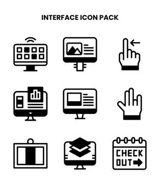 Interface DuoTone Bundle Icons Pack Stock Illustration