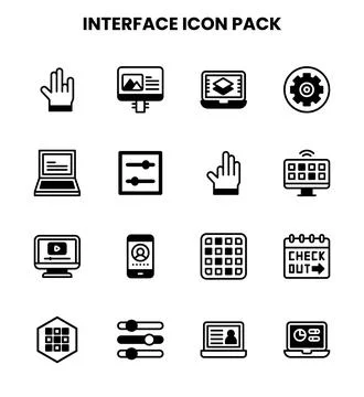 Interface DuoTone Collection Icons Pack Stock Illustration