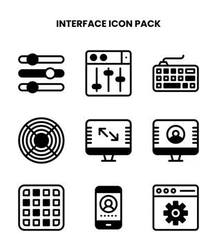 Interface DuoTone Design Icons Pack Stock Illustration