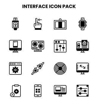 Interface DuoTone Scalable Icons Pack 스톡 일러스트