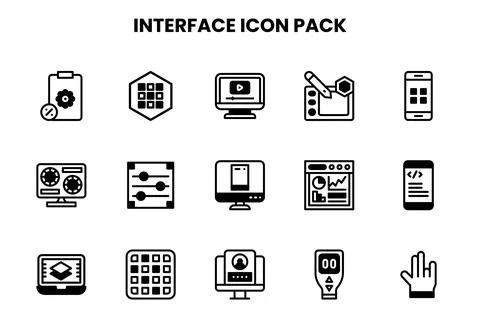 Interface DuoTone Vector Icons Pack Stock Illustration