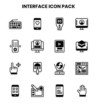 Interface DuoTone Vector Icons Pack Stock Illustration