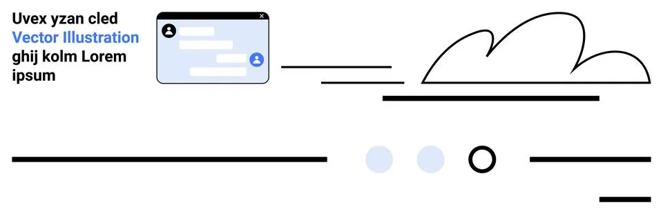 Interface elements, cloud symbol, smooth lines. Ideal for web design, UIUX co Illustrazione stock
