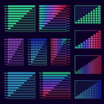 Interface elements design set. Download sign. Volume sign. Download levels. Illustrazione stock