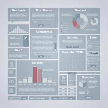 Interface elements. Useful for software, web and infographic design Illustrazione stock