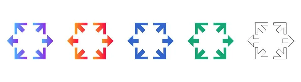 Interface Expansion Resize Icon Set Stockillustratie