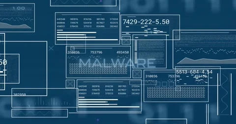 Interface fading 'MAL' sliding panels populating codes, text evolving pulsing Stock Footage 317799726