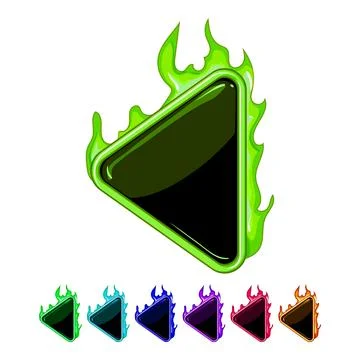 Interface fire game button cartoon vector graphic Ilustração Stock