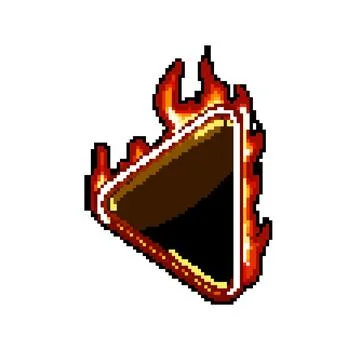 Interface fire game button pixel art vector illustration 스톡 일러스트