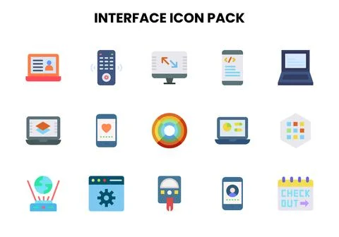 Interface Flat Graphics Icons Pack 스톡 일러스트