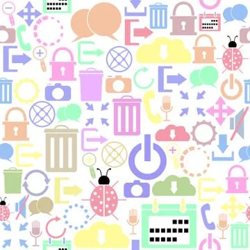 Interface food seamless pattern background icon. Stockillustratie