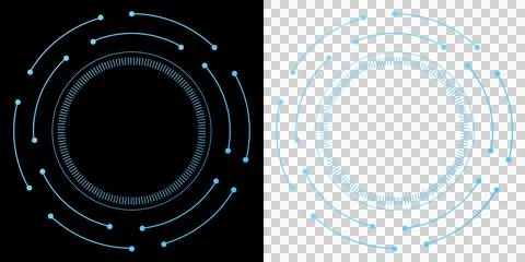 Interface Futuristic Blue Circular Technology Frame With Neon Digital HUD Ring E イラスト素材