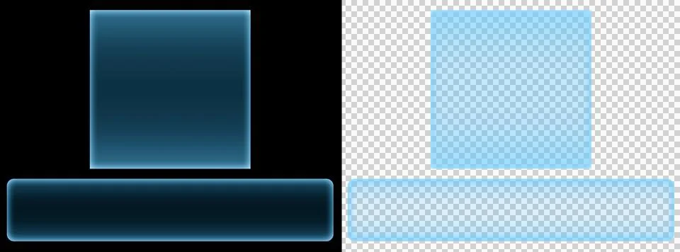 Interface Futuristic Blue Digital Screen Panel With Glowing Rectangle And Square イラスト素材