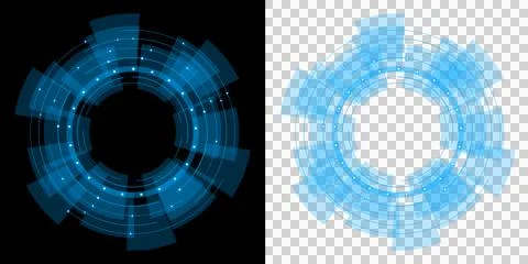 Interface Futuristic Circular Data Scanner Display with Dot Light 库存插图
