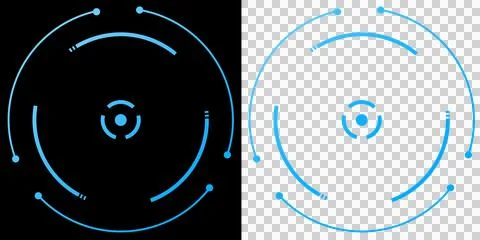 Interface Futuristic Circular HUD Scanner Technology Cyber Neon Blue Display Bac Stockillustratie