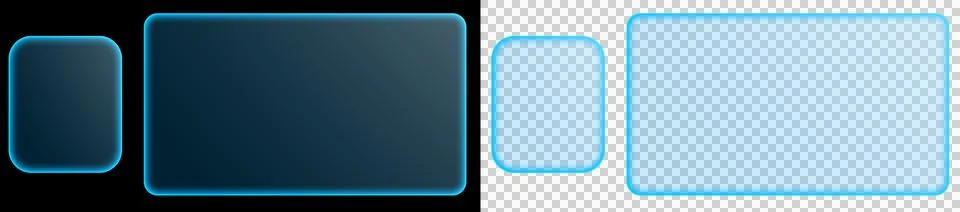 Interface futuristic glowing panel UI display with neon blue frame and modern di 库存插图