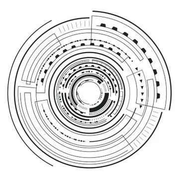 Interface Futuristic Sketch Vector Illustration Illustrazione stock