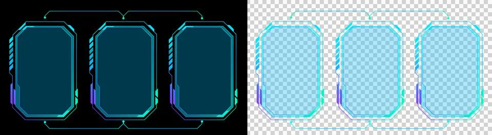 Interface Futuristic Technology Frames with Connected Digital Lines Stock Illustration