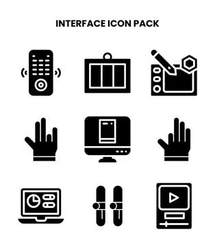 Interface Glyph Design Icons Pack 스톡 일러스트