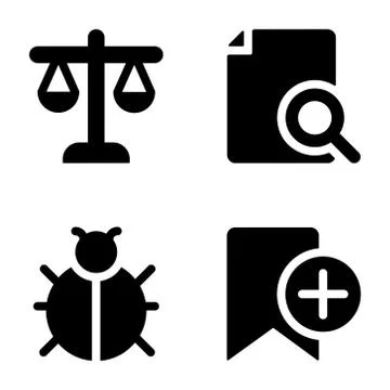 Interface Glyph Icons Illustrazione stock