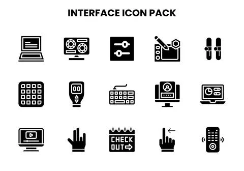 Interface Glyph Scalable Icons Pack Illustrazione stock