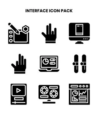 Interface Glyph Scalable Icons Pack Stockillustratie