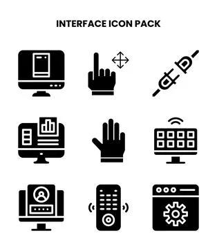 Interface Glyph SVG Icons Pack Stockillustratie
