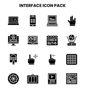 Interface Glyph Vector Icons Pack イラスト素材