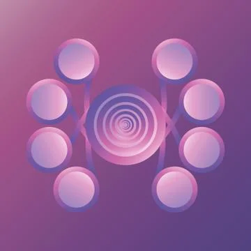 Interface gradient purple. Circles. Stock Illustration