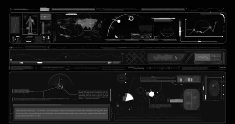 Interface head up display motion background Stock Footage 197433150