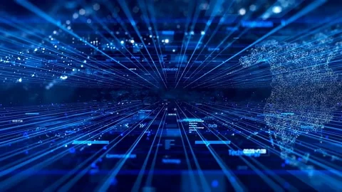 Interface Hologram on Dark Background. Modern Digital Technologies. 4K Stock Footage 201644326