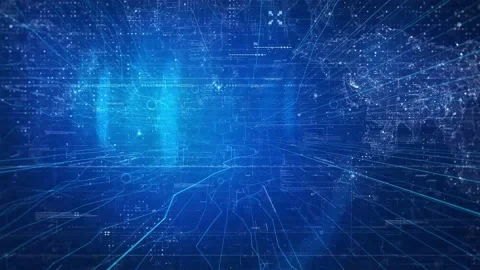 Interface Hologram on Dark Background. Modern Digital Technologies. 4K Stock Footage 219946443