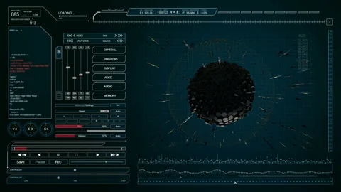 Interface HUD with 3D elements. Stock Footage 103371552
