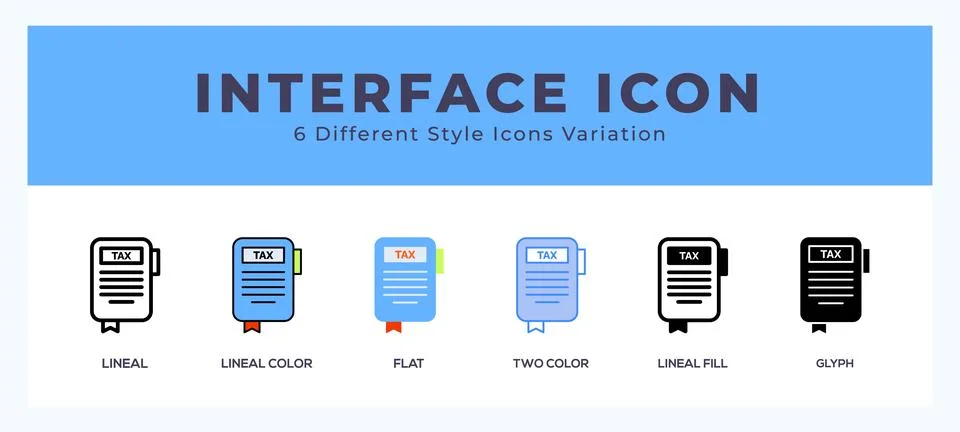 Interface icon set with different styles. Icons designed in filled. outline.. Stock Illustration
