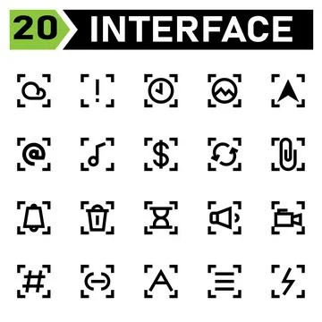 Interface icon set include cloud, weather, interface, caution, warning, atten Stock Illustration