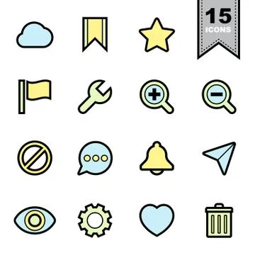 Interface icons set Stock Illustration