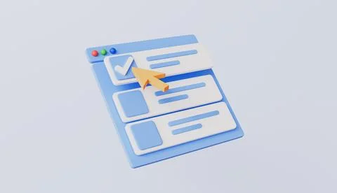 Interface interactions, online voting and data input Stock Illustration