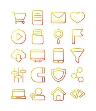 Interface internet web technology digital icons set イラスト素材