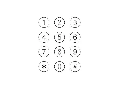 Interface keypad, numbers icon. Vector illustration, flat design. Ilustración de archivo