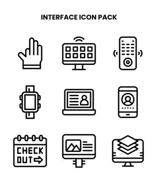 Interface Line Collection Icons Pack Stockillustratie