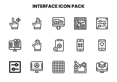 Interface Line Design Icons Pack Illustrazione stock