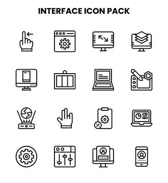 Interface Line Design Icons Pack 스톡 일러스트