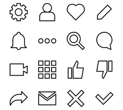 Interface line icons for web and mobile app Stock Illustration