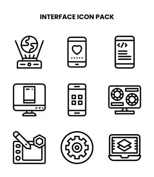 Interface Line Set Icons Pack Stockillustratie