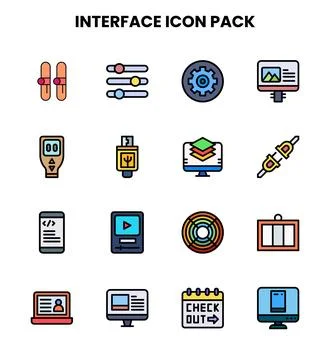 Interface Lineal Color UI Icons Pack Stock Illustration
