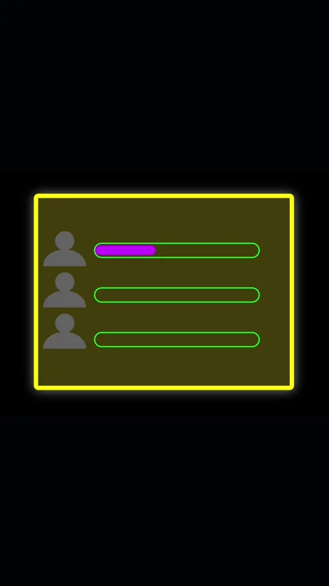 Interface list featuring people icons and progress bars, suitable for user .. Stock Footage 337459712