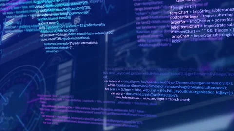 Interface loading driving code scrolling and functions activating visualizing Stock Footage 312638680