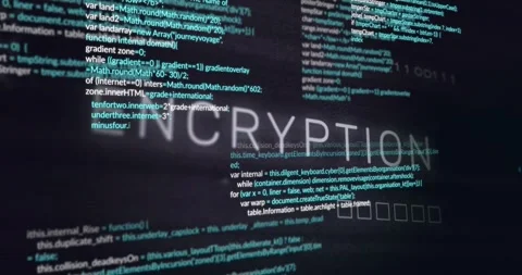 Interface loading starting ENCRN sliding into ENCRYPTION code animating Stock Footage 329924660