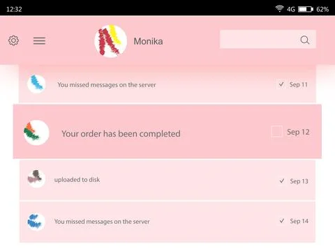 Interface of mailbox, illustration. User's account with emails Ilustración de archivo